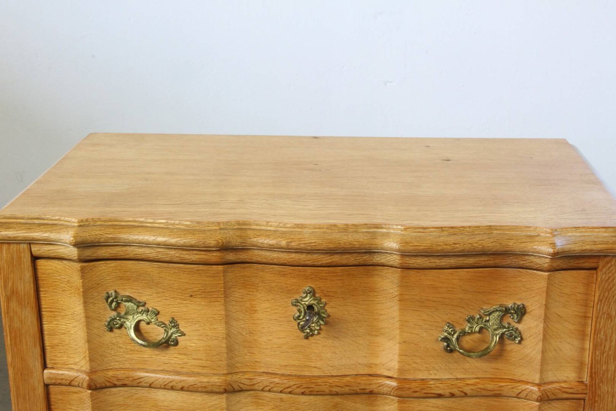 Vintage Mid-Century Danish Oak Baroque/Rococo style Commode