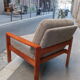 Scandinavian armchair in teak and fabric of the 60s