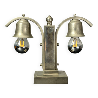 Lampe de bureau ou de table en nickel de style Art déco néerlandais, années 1930