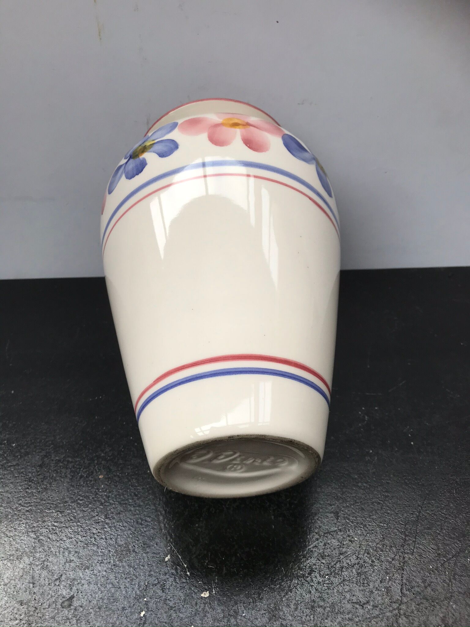 Former Dinis ceramic vase white decor vintage flowers