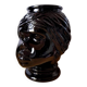 Vase or pot cover in the shape of a Moor's head made of glass from the 1970s.