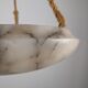 Timeless Art Deco pendant lamp in carved alabaster with black veins, 1920s