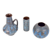 Vases Ankara Fat Lava par Carstens Tönnieshof, années 1960, ensemble de 3