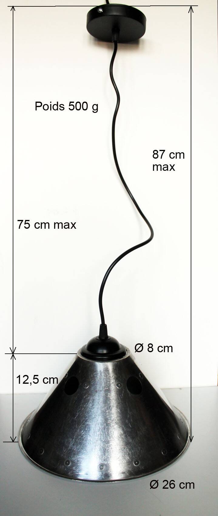 Suspension de style industriel en acier inox
