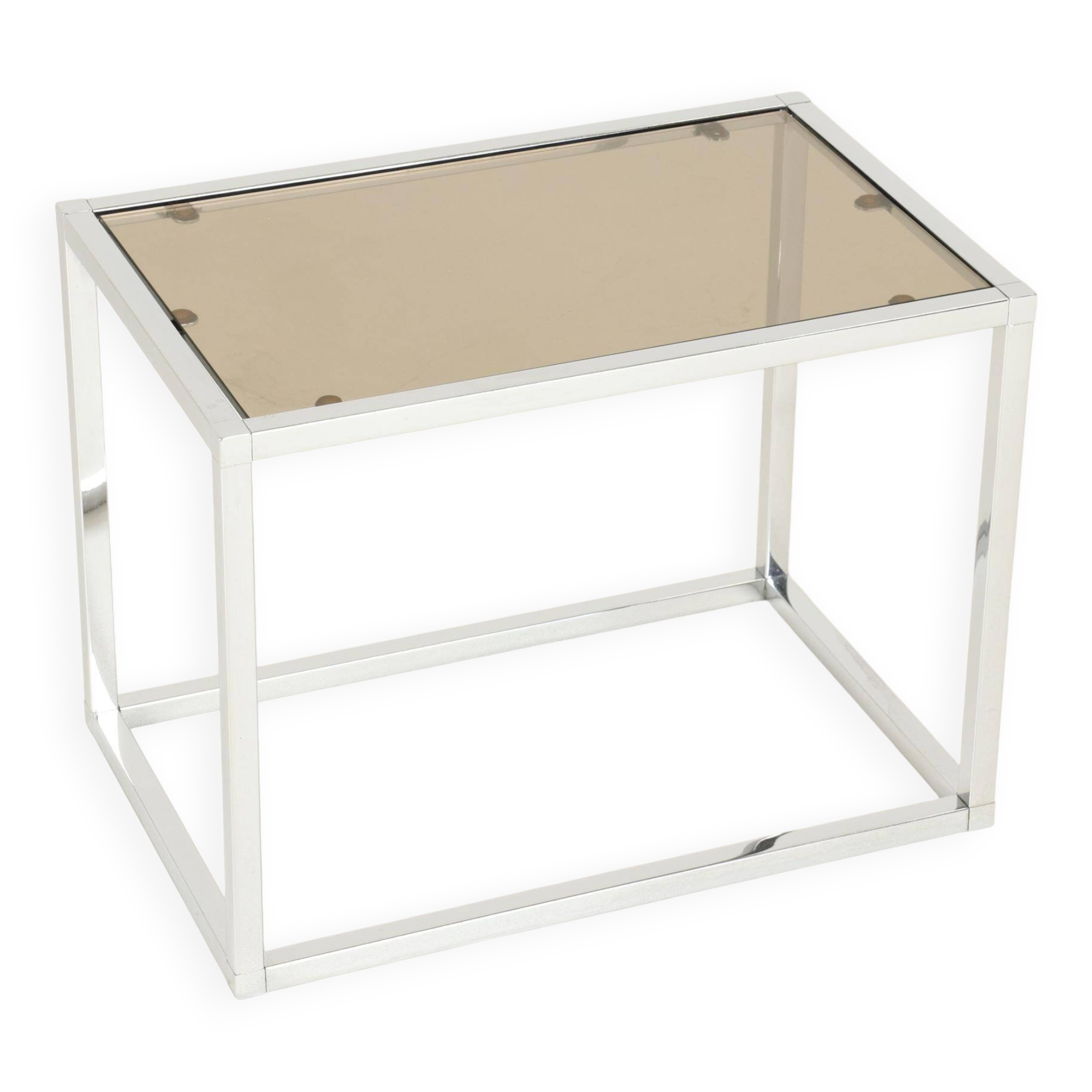 Coffee or Side Table in Chroom & Smoked Glass by Belgo Chrom, Belgium,1970s