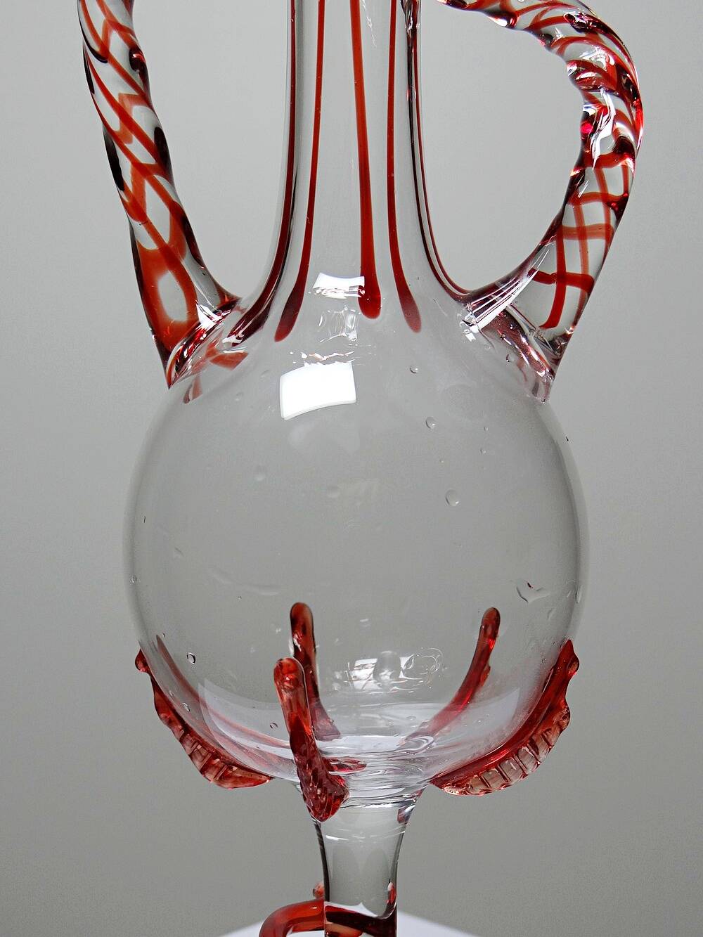 Vintage Murano Venetian Blown Glass Soliflore Vase 50-60 Filigrana/Zanfirico