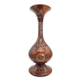 Vase Luxieux en Bois de Thuya et Nacre