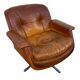 Paire de fauteuils pivotants vintage en cuir cognac par Eugen Schmidt