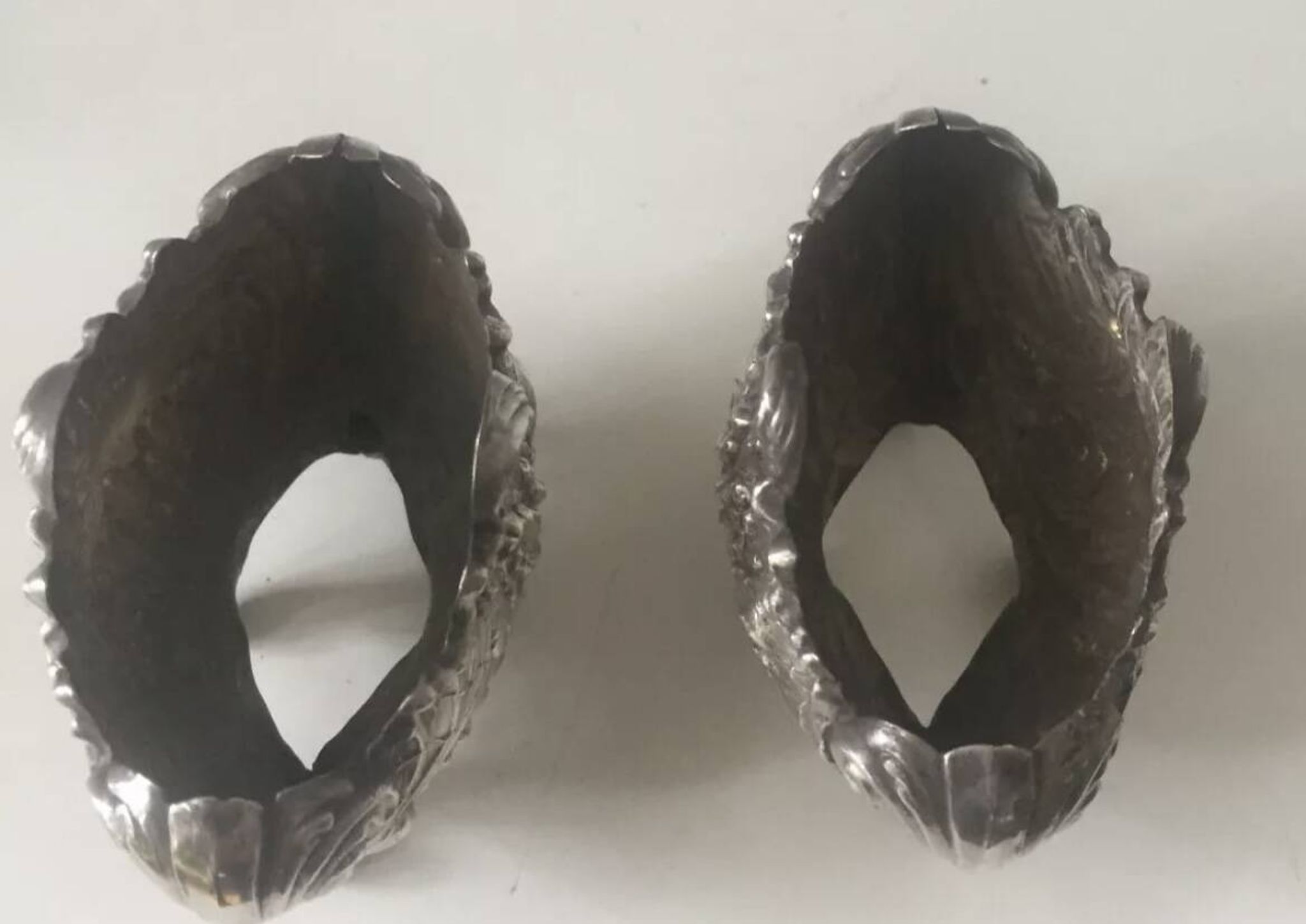 Beautiful pair of Louis XV style silver salt cellars