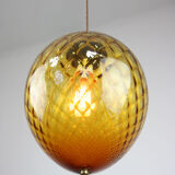 Vintage amber murano glass lamp from empoli