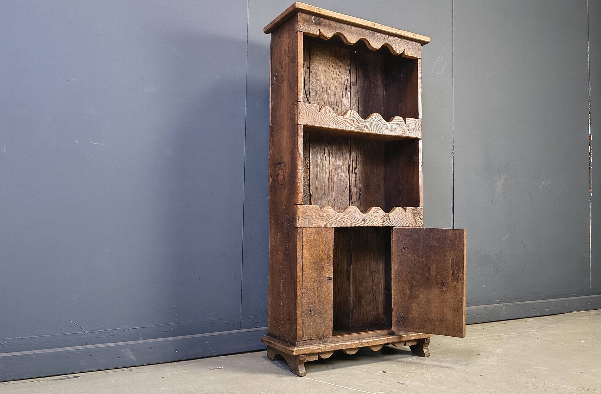 Rustic folk art 'travail populaire' cabinet, France, 19th century