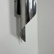 Pair of vintage wall lights, chrome metal, France, 1970.