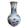 Grand vase chinois bleu et blanc motif oiseaux