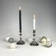 Pair of antique candlesticks in silver metal