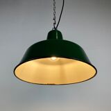 Industrial Green Enamel Pendant Lamp, 1960s