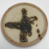 Plate vintage pottery la colombe in stoneware artistic effect vallauris 17,8 cm