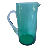 Green glass pitcher design 70s