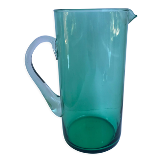 Green glass pitcher design 70s