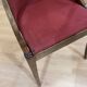 Suite de 6 chaises gondole style Empire en velours rouge