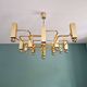 Geometric brass chandelier, design by Gaetano Sciolari, Boulanger, 1970.