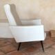 Armchair of the years vintage 50/60.en white leatherette