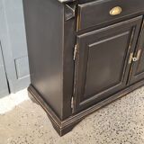 Three-door cabinet three drawers patina black