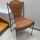 Metal and wicker chair