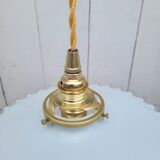 Serrated opaline hanging lamp