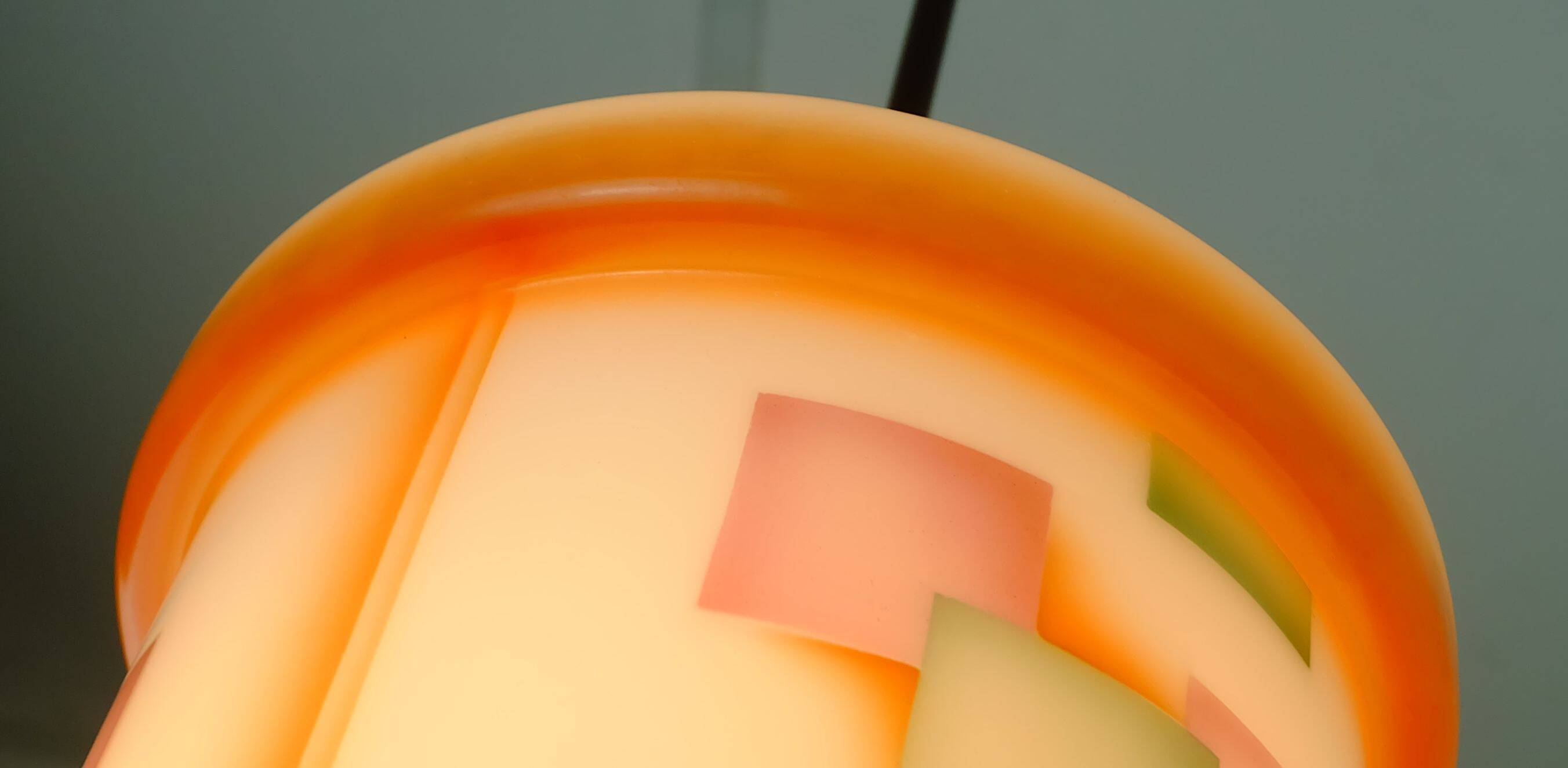 Art déco glass pendant light airbrush 1920s 30s avantgarde design