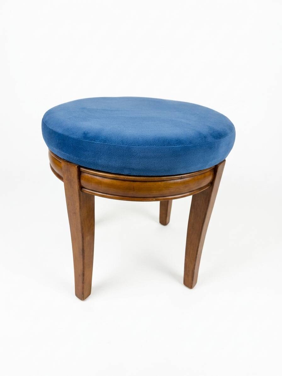 Scandinavian style armchair + velvet footrest