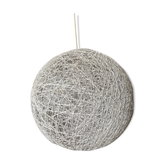 White rattan hanging lamp