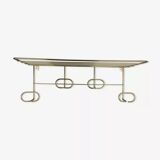 Wall-mounted gilded metal coat rack 4 hooks
