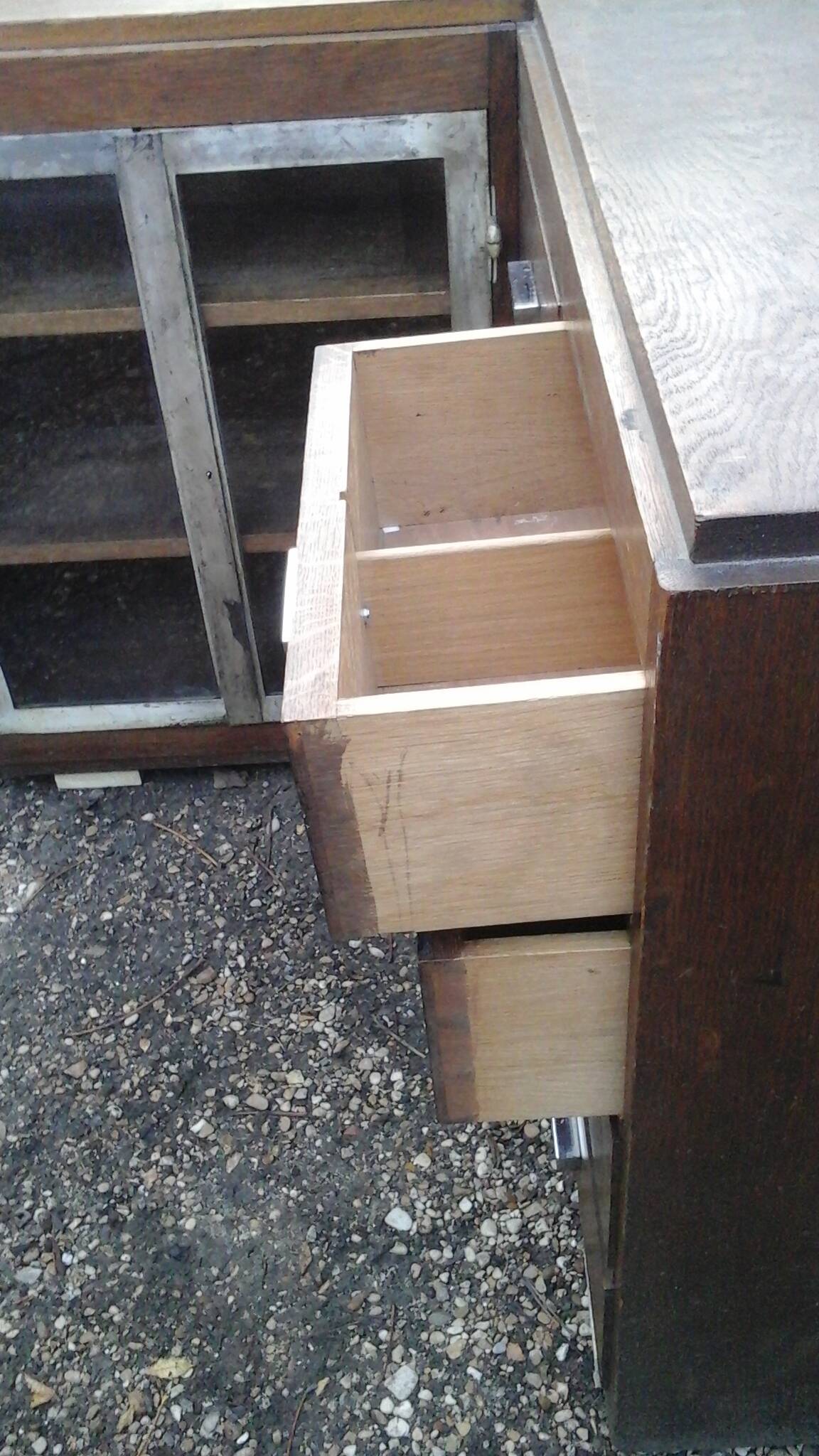 Oak art deco corner unit