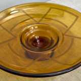 Large Art Deco amber glass bowl