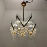 Lustre à tiges en verre de Murano années 1970