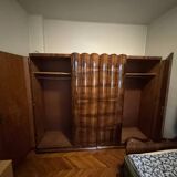 Art Deco walnut wardrobe, Central Europe, 1930s