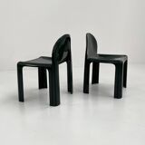Paire de Chaises Verte Foncée Modèle 4854 Chair par Gae Aulenti pour Kartell, 1970