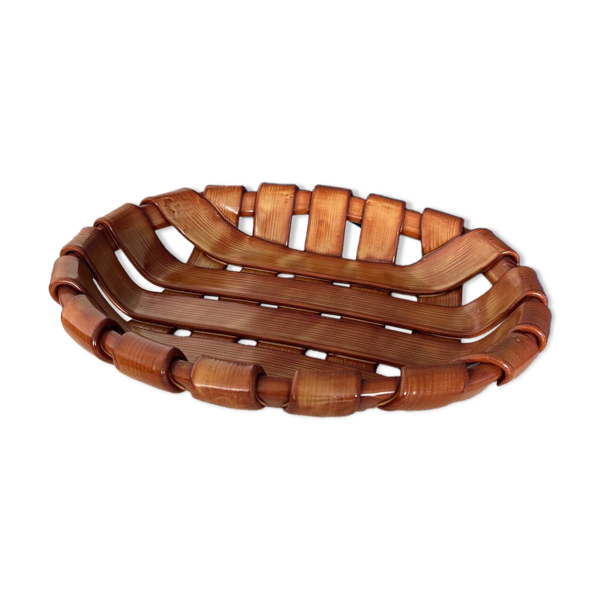 Coupe à fruit en céramique tressée italienne, 1960