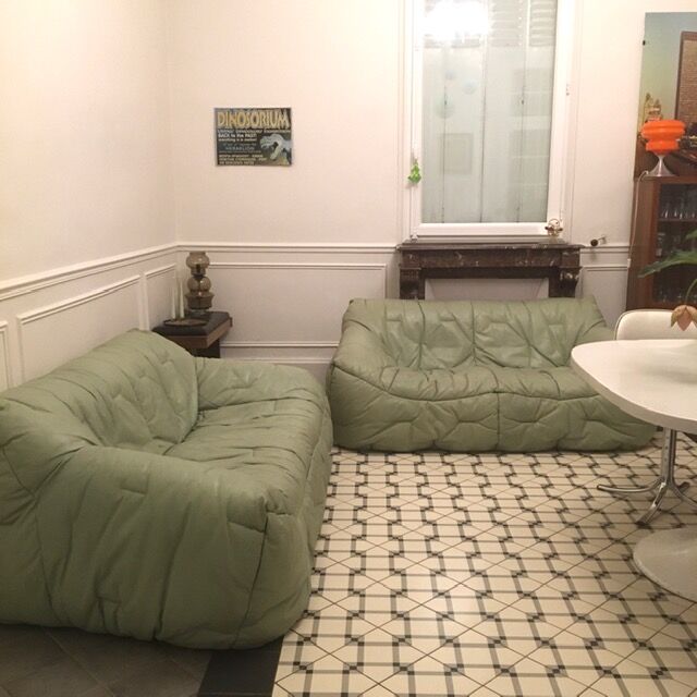 Paire de canapés en cuir  "Informel" de Hans Hopfer Roche-Bobois