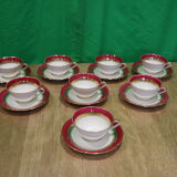 Set of 8 cups with porcelain saucers from Sologne The Archbishop