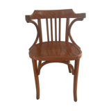 Fauteuil ancien baumann bois dossier cintré vintage