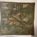 Jacquard forest wall tapestry Douanier Rousseau 1960 France