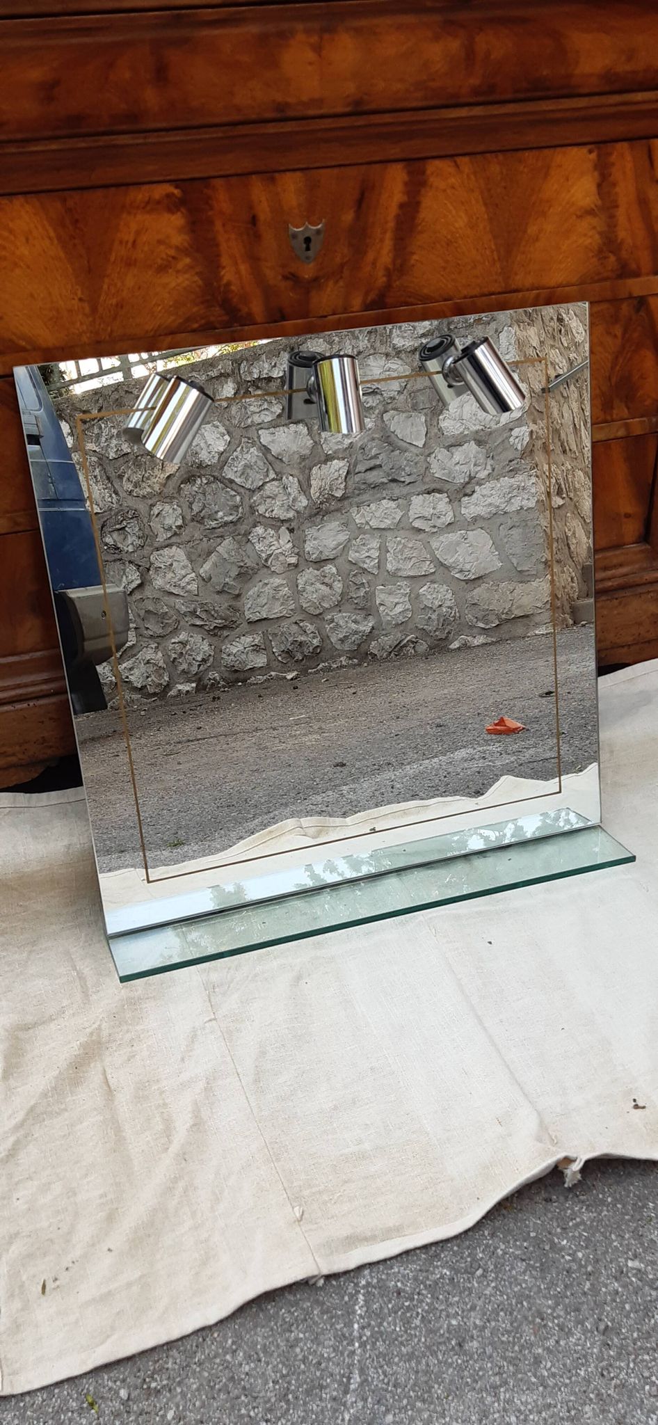 Miroir, coiffeuse, années 70