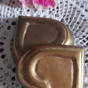 Duo of pocket trays, brass heart, vintage