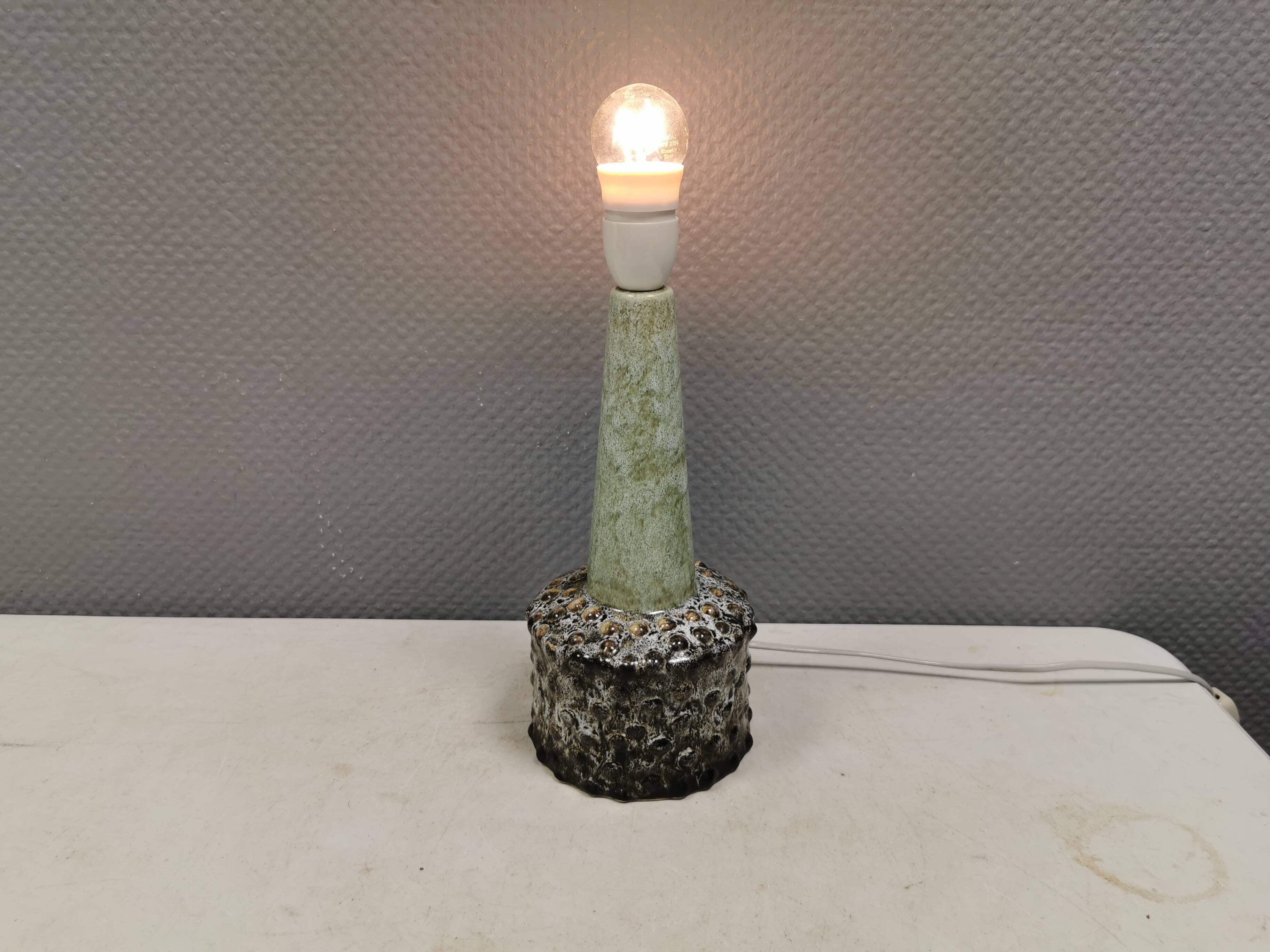 Danish table lamp in ceramic with a beautiful mint green glaze.