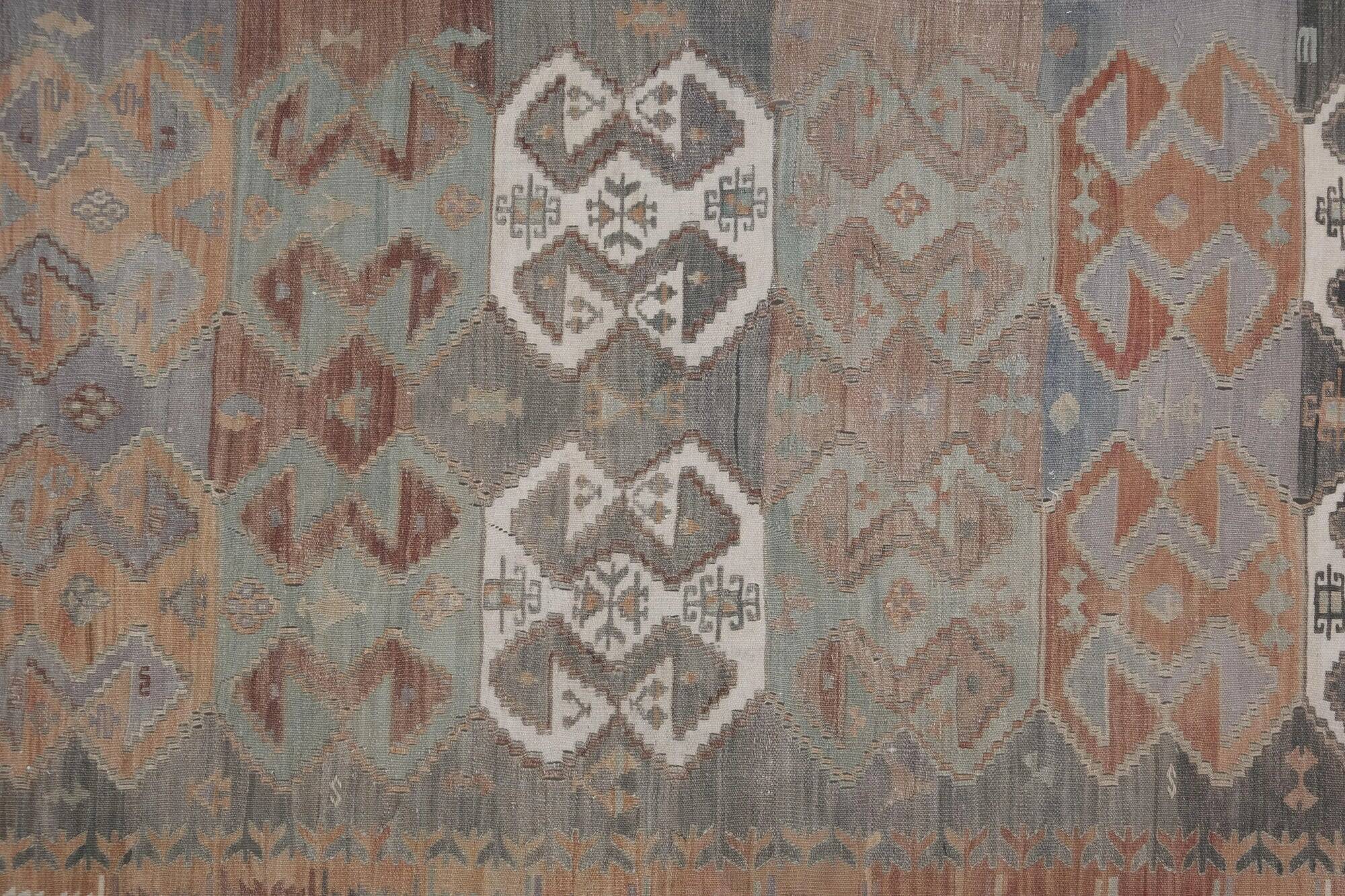 Vintage Turkish hallway rug 123x367 cm