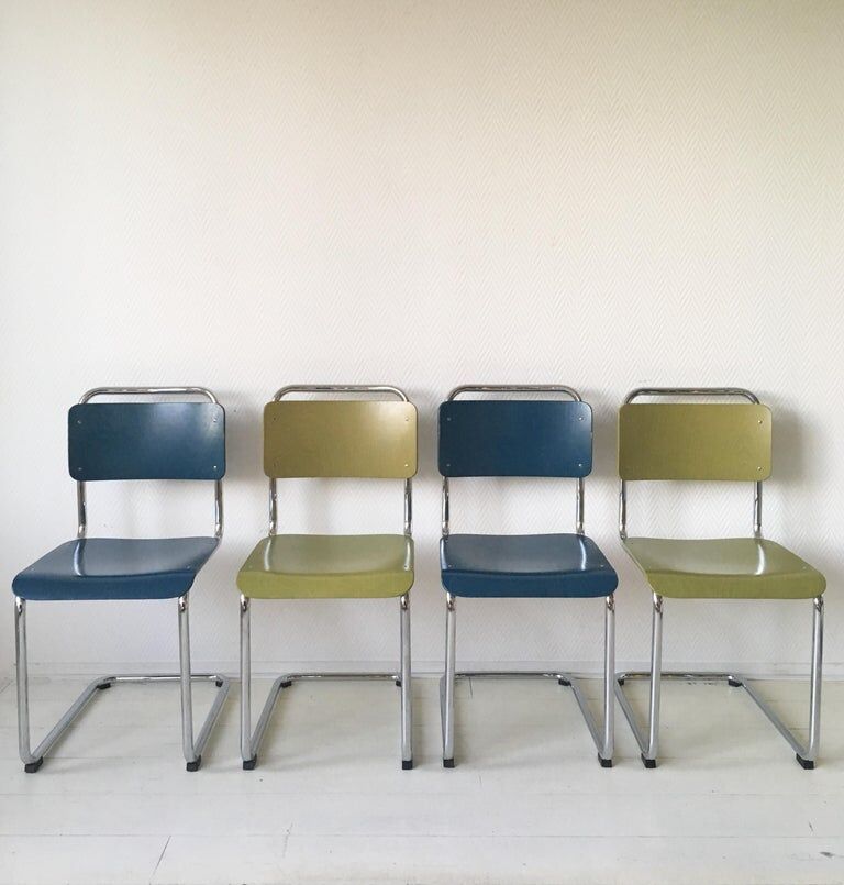 W.H. Gispen chairs, Model 101, Wood, Gebroeders van der Stroom, 2004