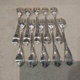 10 silver-plated cake forks by Christofle, Marly pattern