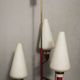 Italian brass and glass small chandelier, Stilnovo period 1950