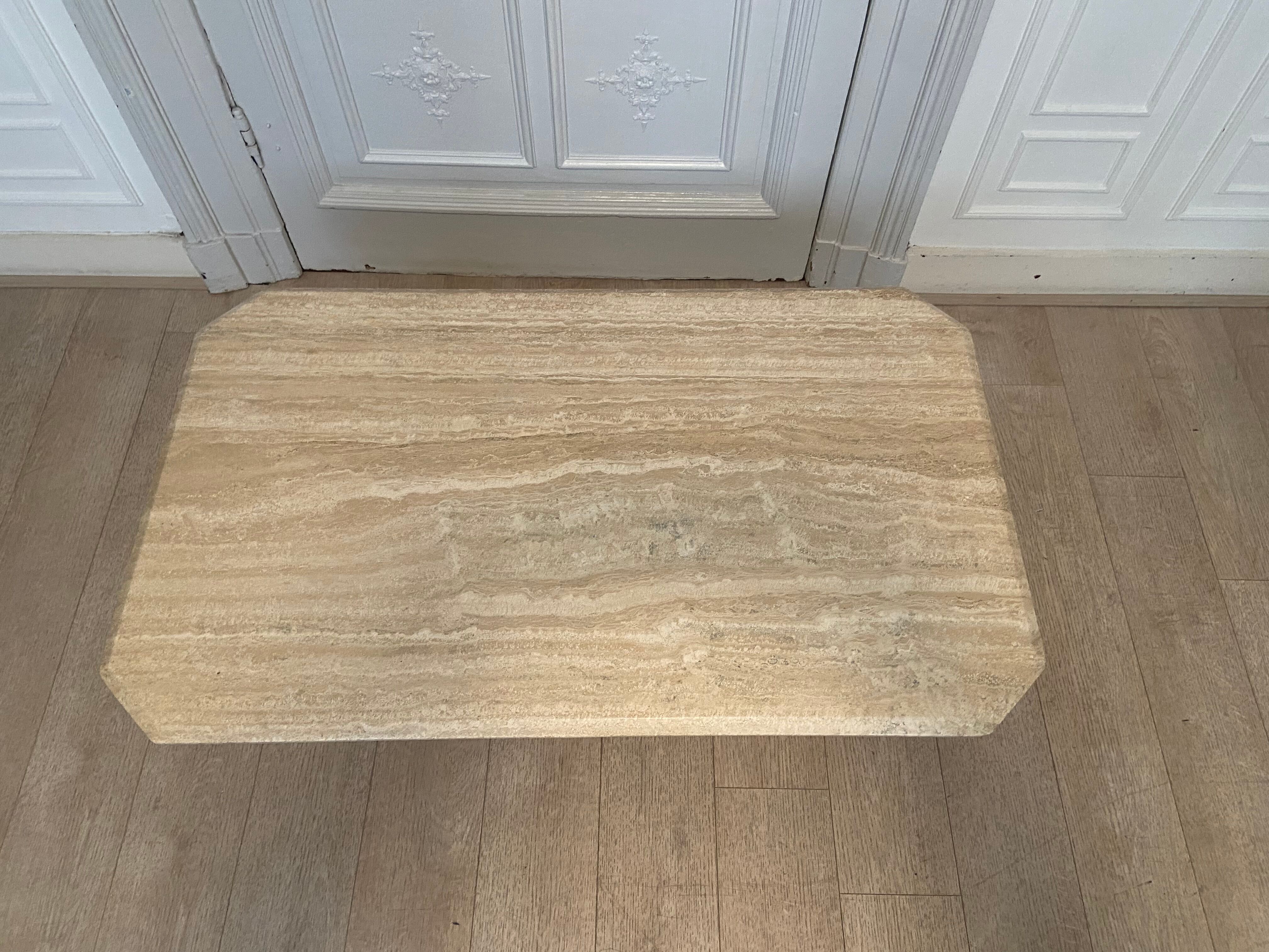 Travertine coffee table, Italy, 1980s